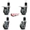 Service Caster 4'' Gray Poly Swivel 1-3/4'' Expanding Stem Caster Set 2 Total Lock Brakes, 4PK SCC-EXTTL20S414-PPUB-2-S-2-134 - alternate 3